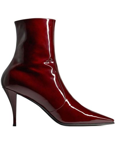 Saint Laurent Ziggy 90mm Ankle Boots - Red