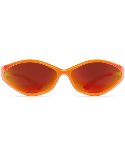 Balenciaga Occhiali da sole ovali - Arancione