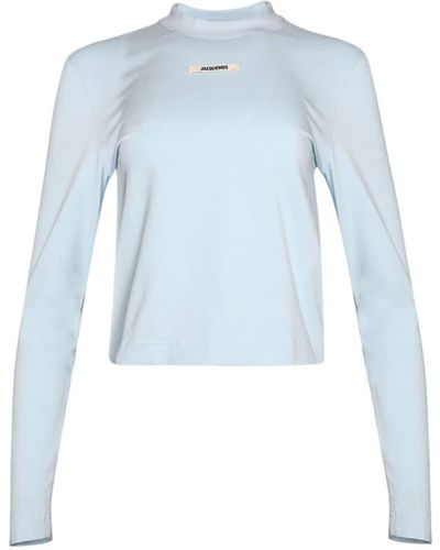 Jacquemus Grosgrain-logo Long-sleeve T-shirt - Blue