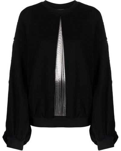 Tom Ford Chiffon-panel Cotton Sweatshirt - Black
