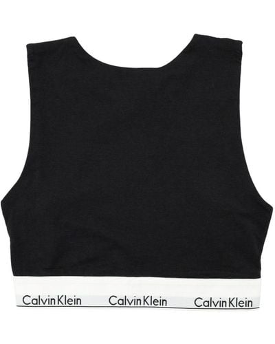 Calvin Klein Bralette mit Logo-Print - Schwarz