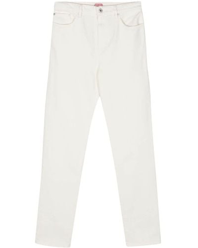 KENZO Mid-rise Tapered-leg Jeans - White