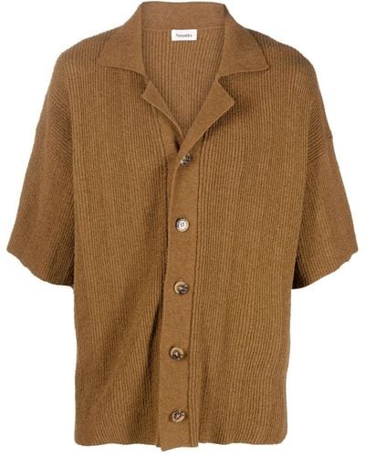Nanushka Knitted Short-sleeve Shirt - Brown
