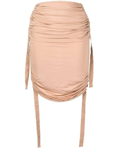 Dion Lee Doric Ruched Midi Skirt - Brown