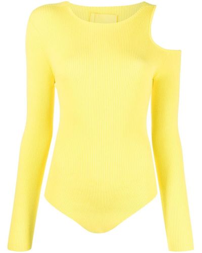 Aeron Zero Cut-out Knitted Bodysuit - Yellow