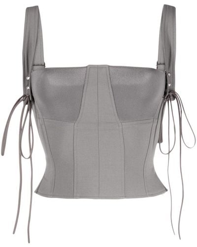 KNWLS Lace-up Bustier Top - Gray