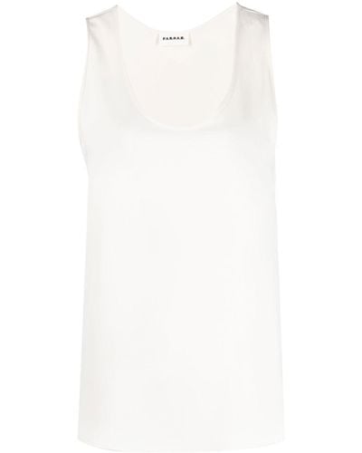 P.A.R.O.S.H. Scoop Neck Tank Top - White