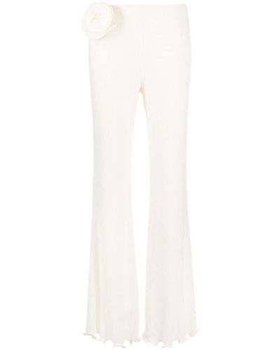 Magda Butrym Floral-detail Flared Pants - White