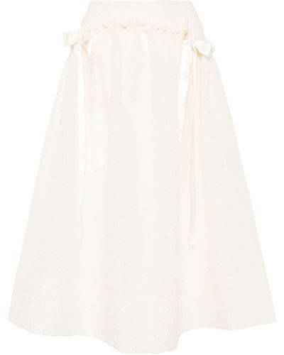 Simone Rocha Bow-embellished Gathered Skirt - White