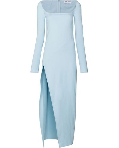 The Attico Maxi-jurk Met Vierkante Hals - Blauw