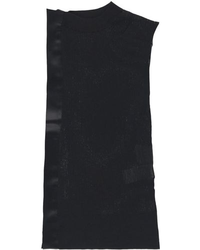 Sacai Asymmetric Ribbed-knit Tank Top - Black