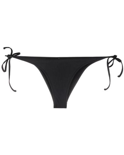 Moschino Logo Print Side-tie Bikini Bottoms - Black