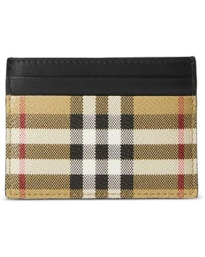 Burberry Porte-cartes en cuir à motif Vintage Check - Neutre