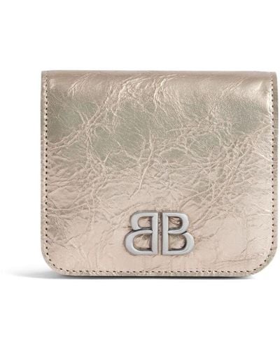 Balenciaga Monaco Flap Leather Cardholder - White