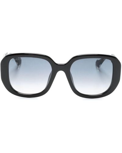 Gucci Interlocking-g Oversize-frame Sunglasses - Blue