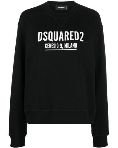 DSquared² Logo-print Crew-neck Sweatshirt - Black