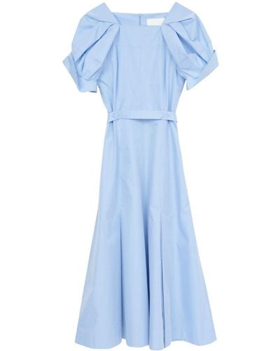 3.1 Phillip Lim Robe mi-longue Collapse Bloom à taille ceinturée - Bleu