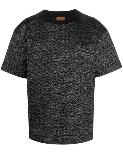 Missoni Zig-zag Pattern Wool-blend T-shirt - Black