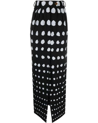 Vivienne Westwood Falda de tubo Iman con lunares estampados - Negro