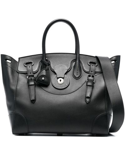 Ralph Lauren Collection Embossed-logo Detail Tote Bag - Black