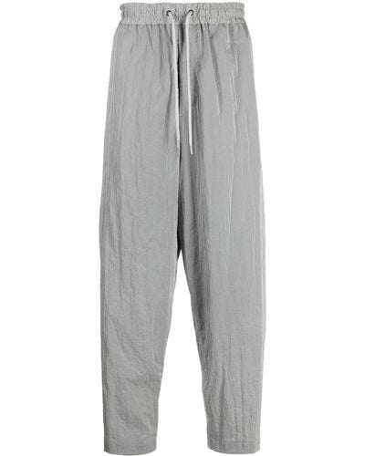 Fumito Ganryu Drawstring-waistband Track Trousers - Grey