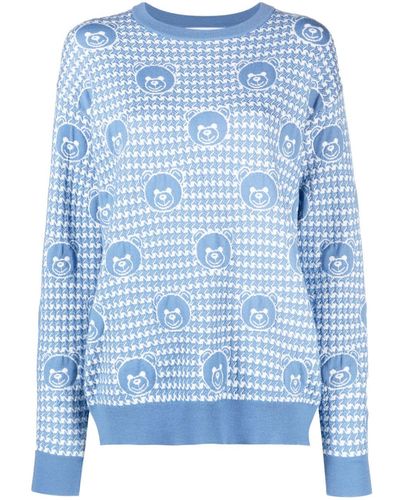 Moschino Jersey Teddy Bear - Azul