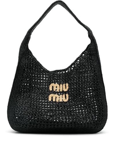 Miu Miu Interwoven Shoulder Bag - Black