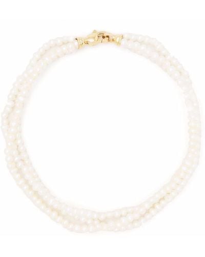 Mizuki Layered 14kt Yellow Gold Pearl Bracelet - White