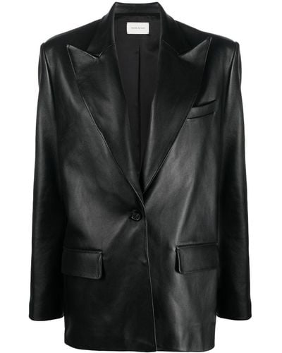 Magda Butrym Oversized Leather Blazer - Black