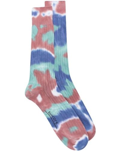 Suicoke Tie-dye Cotton Socks - Blue
