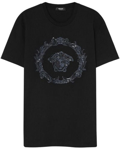 Versace メドゥーサ カルトゥーシュ Tシャツ - ブラック