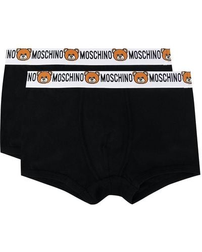 Moschino Pack Of 2 Teddy Logo Boxers - Black