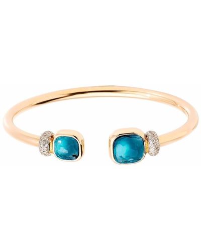 Pomellato 18kt Rose Gold Nudo Blue Topaz And Diamond Cuff - Pink