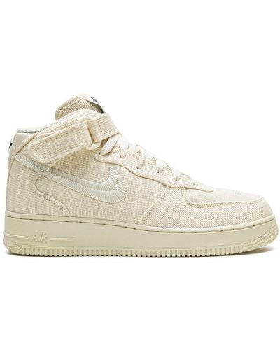 Nike X Stussy Air Force 1 Mid "fossil" Sneakers - Natural