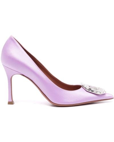 AMINA MUADDI Camelia 90mm Satin Court Shoes - Pink