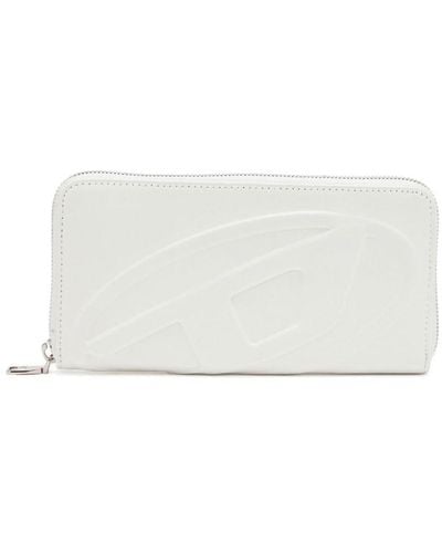 DIESEL 1dr-fold Continental Leather Wallet - White