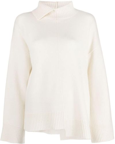 P.A.R.O.S.H. Asymmetric-design Wool-blend Sweater - White