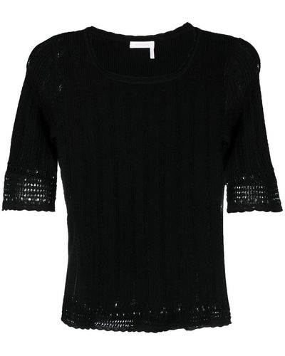 See By Chloé Top con cuello cuadrado - Negro