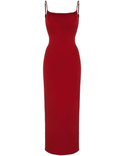 Galvan London Bella V-back Maxi Dress - Red