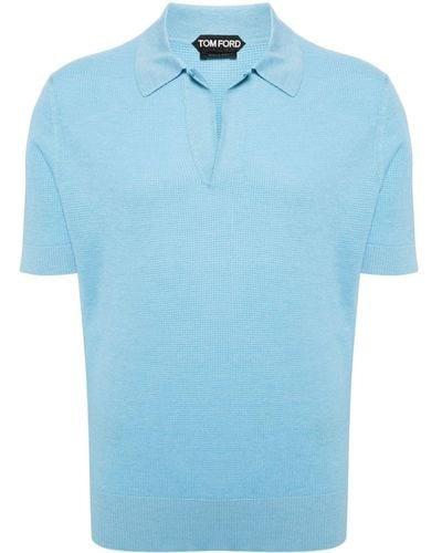 Tom Ford Gebreid Poloshirt - Blauw