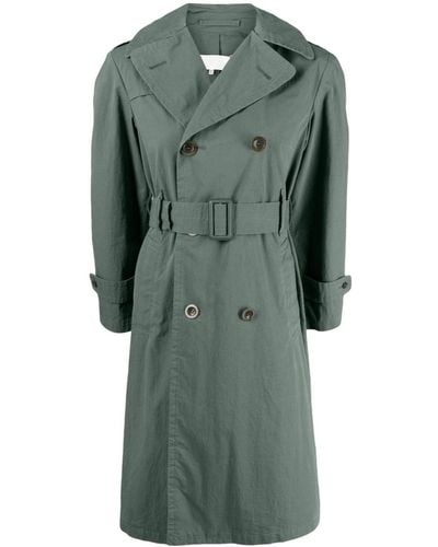 Maison Margiela Belted Double-breasted Trench Coat - Green