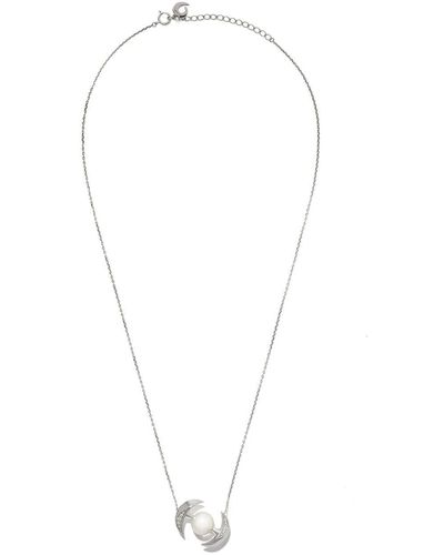 Tasaki Collana con pendente Buoy in oro bianco 18kt con diamanti e perle dei Mari del Sud Atelier - Metallizzato