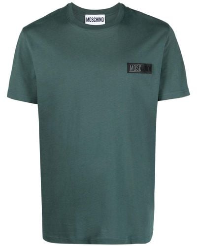 Moschino Logo-appliqué Cotton T-shirt - Green