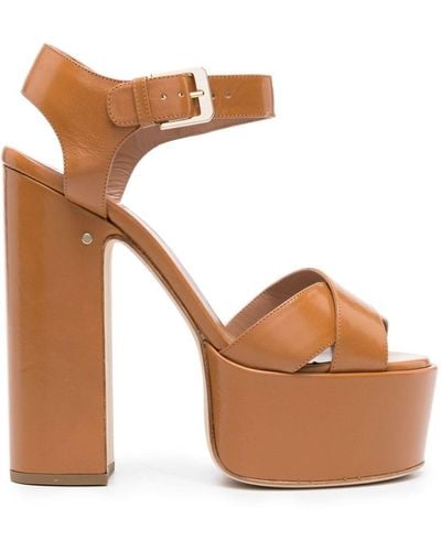 Laurence Dacade Rosella 150mm Patent Leather Sandals - Brown