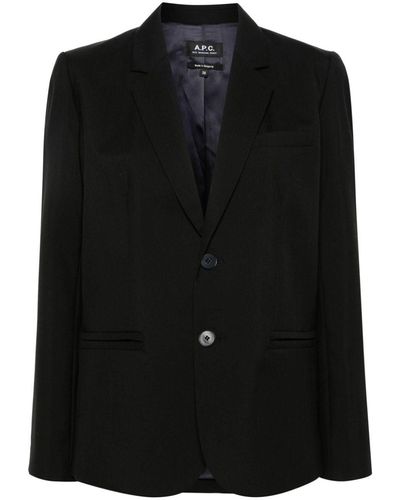 A.P.C. Blazer Met Enkele Rij Knopen - Zwart