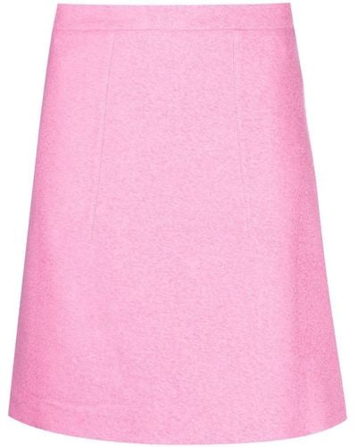 Patou Begonia Pink Cotton-blend Tweed Skirt