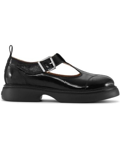 Ganni Loafers Met Gespsluiting - Zwart