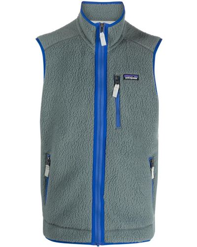 Patagonia Retro Pile Fleece Zip-up Vest - Blue