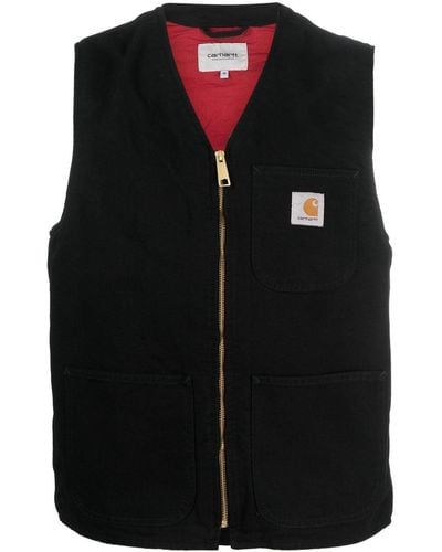 Carhartt V-neck Organic-cotton Vest - Black