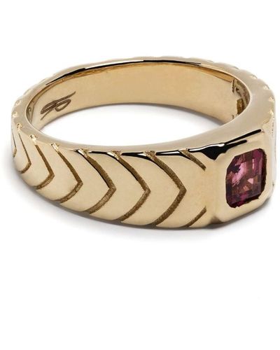 Jacquie Aiche 18kt Yellow Gold Tourmaline Pinky Ring - White